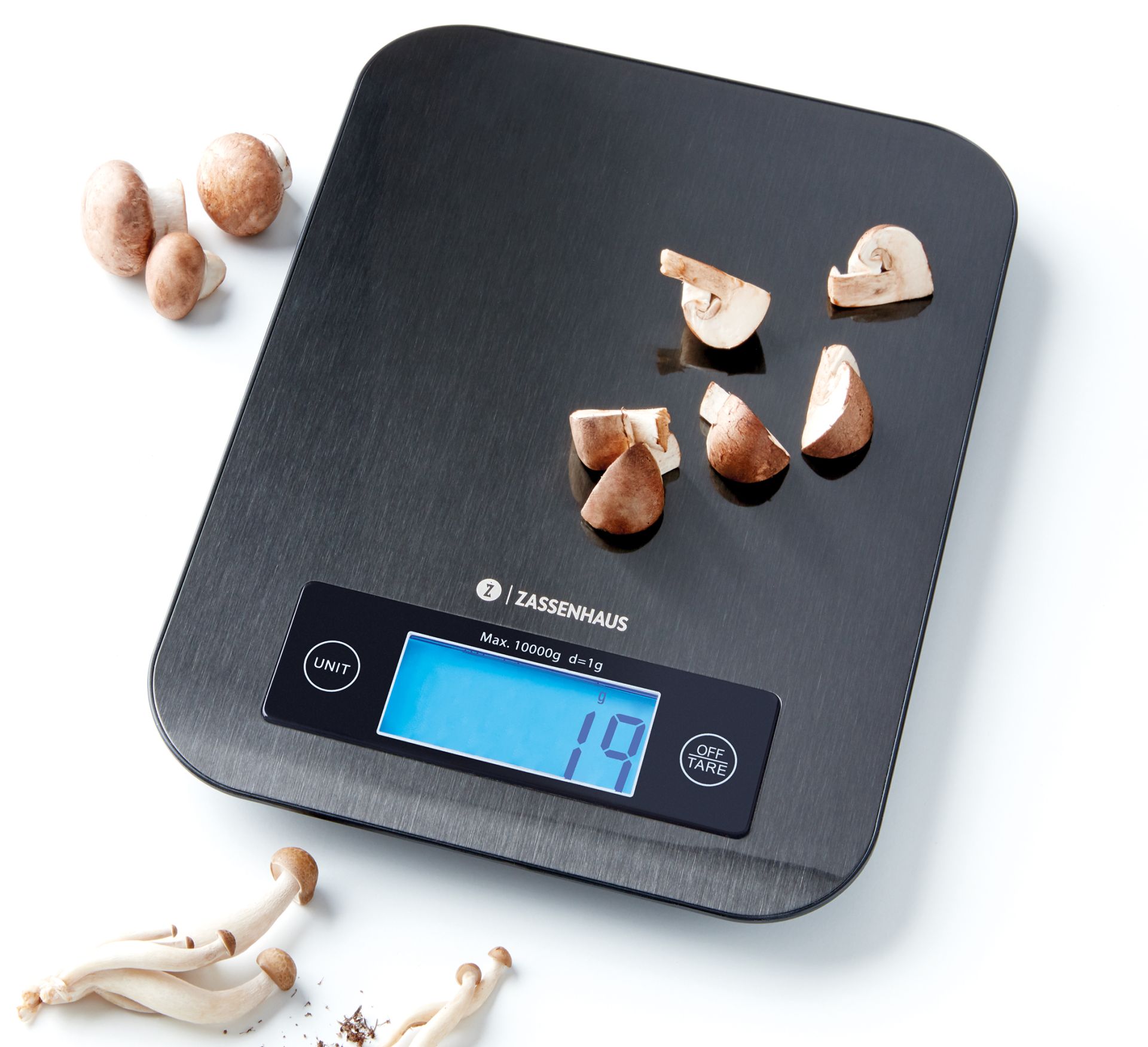 073515 PURE Digitální kuchyňská váha do 10 kg antracitová Zassenhaus (1)